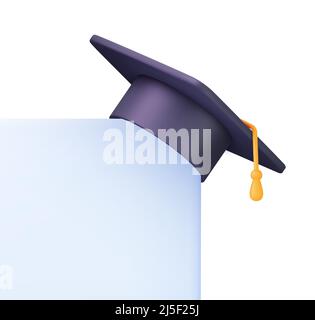 3D Symbol für die Obergrenze der Abschlussprüfung. Stock Vektor