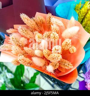 Schöne große Bouquet von getrockneten Blumen close-up Stockfoto