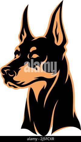 Einfacher Kopf des Dobermannhundes Stock Vektor