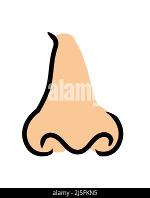 Symbolvektor für die menschliche Nasenlinie isoliert Stock Vektor