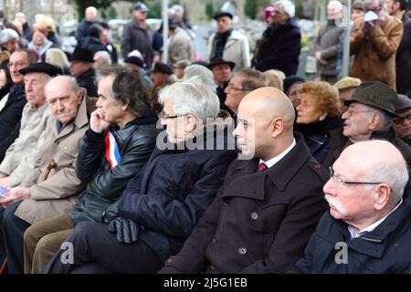 Commémoration de l'Affiche Rouge au Cimetière Parisien à Ivry-sur-seine le 21 février 2016 Stockfoto