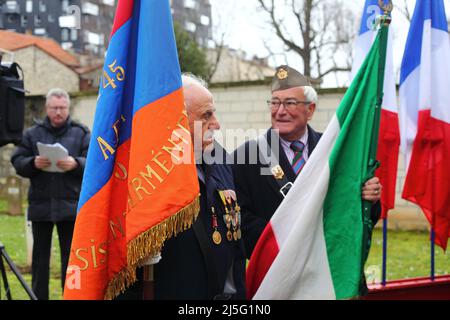 Commémoration de l'Affiche Rouge au Cimetière Parisien à Ivry-sur-seine le 21 février 2016 Stockfoto