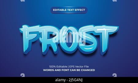 Frost moderner, flach bearbeitbarer Texteffekt Stock Vektor