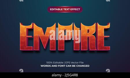Empire 3D modernes editierbares Text-Effekt-Design Stock Vektor
