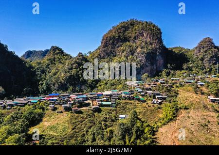 Phu Pha Mok Ban Jabo Dorf in Mae Hong Son, Thailand Stockfoto