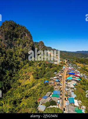 Phu Pha Mok Ban Jabo Dorf in Mae Hong Son, Thailand Stockfoto