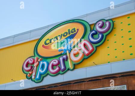 Bloomington, Minnesota. Mall of America. Logo des Crayola Experience Stores. Eines von über 500 Geschäften im Einkaufszentrum. Stockfoto