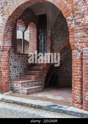 San Nazzaro Sesia, Italien - 20. Februar 2014: Abtei der Heiligen Nazarius und Celsus. Stockfoto