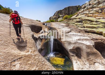 Lagune von Duque, Naturpark Sierra de Gredos, Avila, Spanien Stockfoto