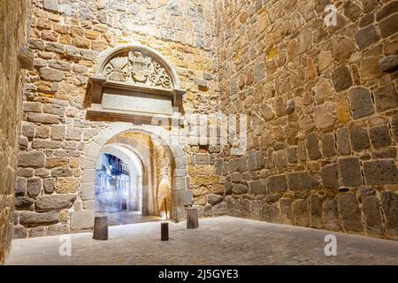 Alcazar-Tor in der Mauer von Avila, Avila, Spanien Stockfoto