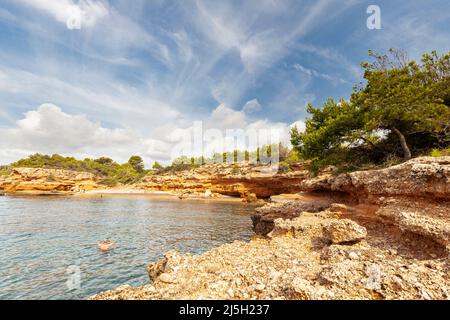 Llenya Beach, Ametlla de Mar, Tarragona, Spanien Stockfoto