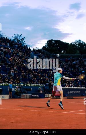 Barcelona, Spanien, 23, April 2022. Sabadell Open Banc - 69 Conde de Godó Trophy - Carlos Alcaraz / Alex de Minaur. Quelle: JG/Alamy Live News Stockfoto