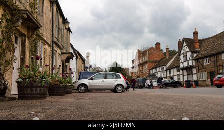 Reihenhaus aus dem 18.. Jahrhundert im typisch englischen Dorf Lacock Wiltshire Stockfoto