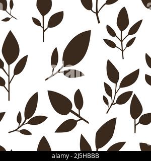 Monochrome Blätter Silhouette, Botanik Design Vektor Stock Vektor