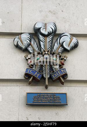 Prince of Wales Feathers in der Pall Mall in London Stockfoto