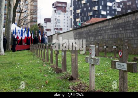 Commémoration de l'Affiche Rouge au Cimetière Parisien à Ivry-sur-seine le 21 février 2016 Stockfoto