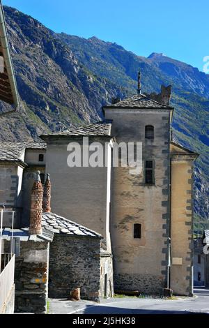 Issogne, Aostatal, Italien. Die alte Burg von Issogne Stockfoto