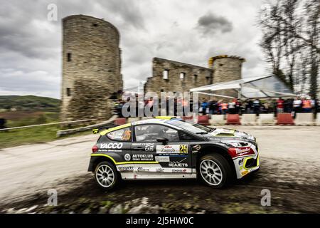 23. April 2022, Zagreb, Kroatien: Während der Croatia Rally 2022, 3. Runde der WRC World Rally Car Championship 2022, vom 21. Bis 24. April 2022 in Zagreb, Kroatien - Foto Nikos Katikis/DPPI/LiveMedia. (Bild: © Nikos Katikis/LPS via ZUMA Press)