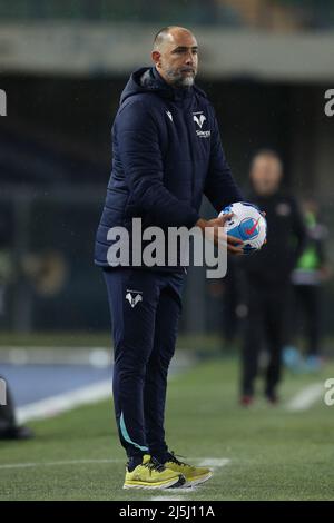 Verona, Italien. 23. April 2022. Igor Tudor (Hellas Verona FC) während des Spiels Hellas Verona gegen UC Sampdoria, italienische Fußballserie A in Verona, Italien, April 23 2022 Quelle: Independent Photo Agency/Alamy Live News Stockfoto