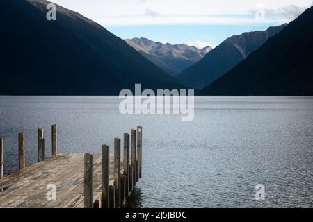 Lake Rotoiti, Nelson-Lakes-Nationalpark, Südinsel, Neuseeland Stockfoto