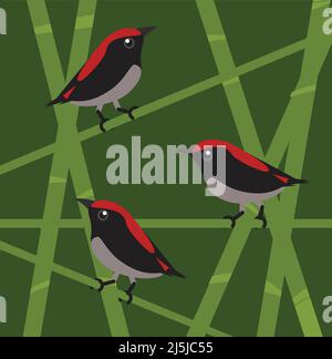 Wildvögel im Baum Vektor-Illustration . Stock Vektor