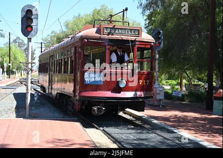 717 Pacific Electric Street Car auf dem Southern California Railway Museum. Stockfoto