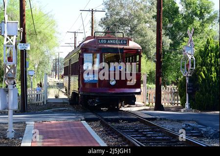 717 Pacific Electric Street Car auf dem Southern California Railway Museum. Stockfoto