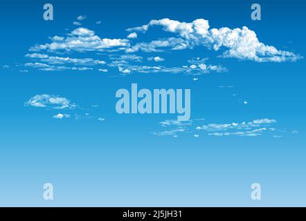 Weiße Wolken am blauen Himmel Vektor-Illustration Stock Vektor