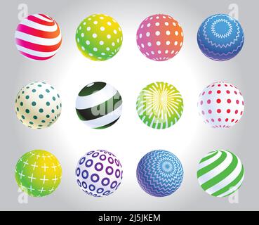 Bunte Designer Kugeln Vektor-Element-Set Stock Vektor