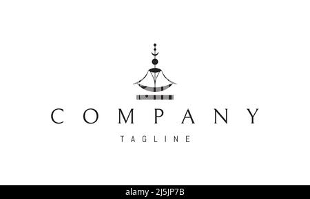 Vektor-Logo, auf dem ein abstraktes Bild einer meditierenden Person in der Lotusposition. Stock Vektor