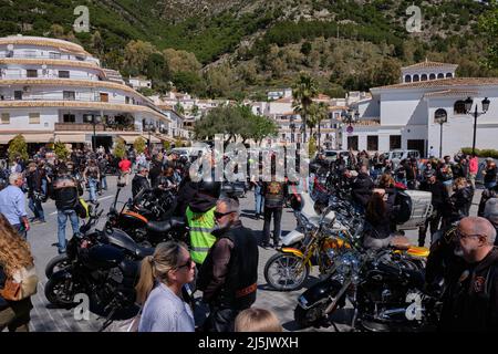 Mijas, Spanien. 23.. April 2022. Treffen mit Harley Davidson. Stockfoto