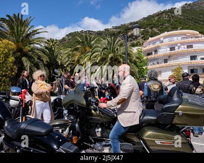 Mijas, Spanien. 23.. April 2022. Treffen mit Harley Davidson. Stockfoto