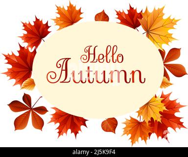 Hallo Herbst Saison Gruß Hintergrund Stock Vektor