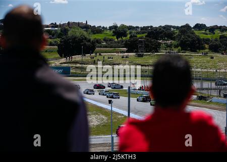 Aktion während der 2. Runde des Clio Cup Europe 2022, vom 22. Bis 24. April 2022 auf dem Circuito permanente Del Jarama, in San Sebastian de los Reyes, Spanien - Foto Xavi Bonilla / DPPI Stockfoto