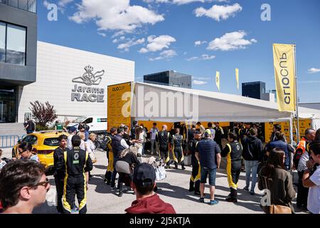 Ambiance Podium während der 2. Runde des Clio Cup Europe 2022, vom 22. Bis 24. April 2022 auf dem Circuito permanente Del Jarama, in San Sebastian de los Reyes, Spanien - Foto Xavi Bonilla / DPPI Stockfoto