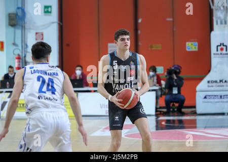 PalaRadi, Cremona, Italien, 24. April 2022, Filippo Gallo (Vanoli Cremona) während der Vanoli Basket Cremona gegen Germani Brescia - Italienische Basketball A Serie Championship Stockfoto