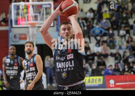 PalaRadi, Cremona, Italien, 24. April 2022, Tres Tinkle (Vanoli Cremona) während der Vanoli Basket Cremona gegen Germani Brescia - Italienische Basketball A Serie Championship Stockfoto