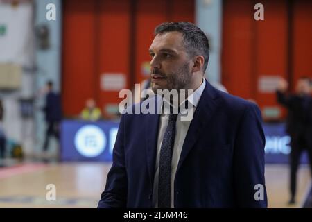 PalaRadi, Cremona, Italien, 24. April 2022, Paolo Galbiati (Vanoli Cremona) während der Vanoli Basket Cremona gegen Germani Brescia - Italienische Basketball A Serie Championship Stockfoto