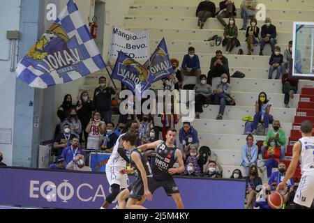 PalaRadi, Cremona, Italien, 24. April 2022, Vanoli Cremona Fans während der Vanoli Basket Cremona gegen Germani Brescia - Italienische Basketball A Serie Championship Stockfoto