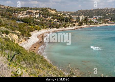 Der Strand von Pissouri, Zypern, Europa | der Strand in Pissouri, Zypern, Europa Stockfoto