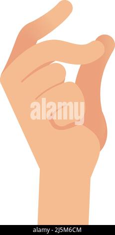 Einrasten der Finger. Signalisierung der Handbewegung. Überprüfen Sie, bitte unterschreiben Sie Stock Vektor