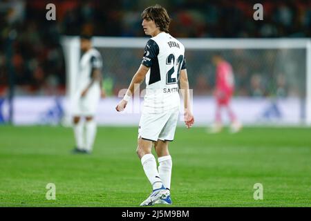 Bryan Gil von Valencia CF beim Copa del Rey Spiel zwischen Real Betis und Valencia CF spielte am 23. April 2022 im La Cartuja Stadion in Sevilla, Spanien. (Foto von Antonio Pozo / PRESSINPHOTO) Stockfoto