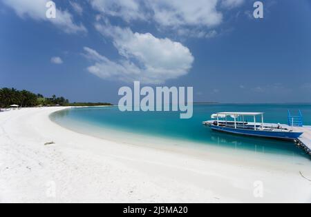 Bangaram Island, Lakshadweep, Indien. Natürliche Schönheit der Insel mit weißem Sand und klarem Meerwasser. Stockfoto