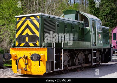 Ehemalige BR-Klasse 14 D9525, in der Sonne am Bahnhof Wirksworth auf der Ecclesbourne Valley Railway, Diesel Gala Day 2022 Stockfoto