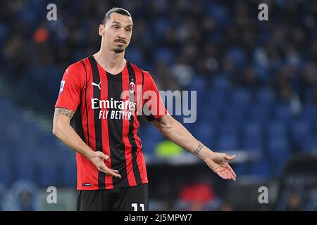 24.. April 2022; Stadio Olimpico, Rom, Italien: Serie A Fußball, SS Lazio gegen AC Mailand; Zlatan Ibrahimovic vom AC Mailand Stockfoto