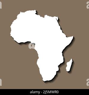 Karte von Afrika, Schildersilhouette. Weltkarte, Globus. Vektorgrafik isoliert auf farbigem Hintergrund. Afrikanischer Kontinent Stock Vektor