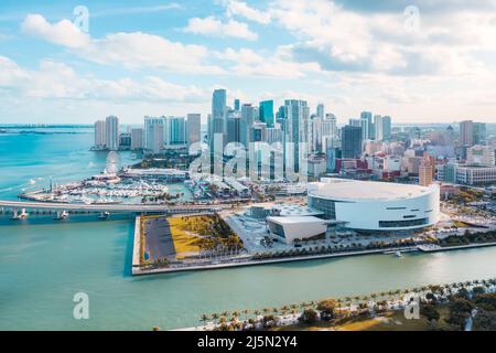 Die Skyline der Innenstadt von Miami in Südflorida Stockfoto