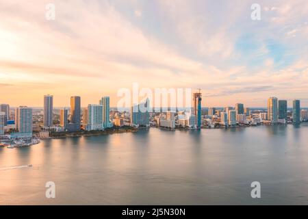 Panoramablick auf Edgewater Miami in Florida Stockfoto