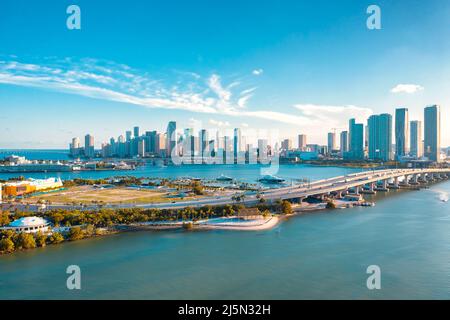 Wunderschöne Skyline von Miami in Südflorida Stockfoto