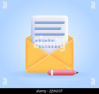 Schriftliche Nachricht mit Bleistift Stock Vektor